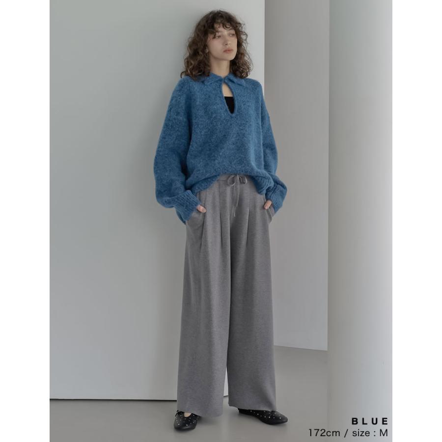 ニット トップス 長袖 レディース 4色 M/L プルオーバー 起毛 カラーニット 2WAY ホック付き 体型カバー ヒップカバー 秋冬 | Re:EDIT | 19