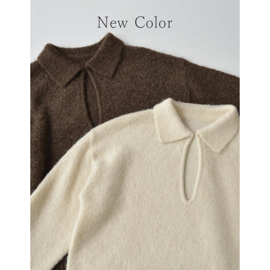 ニット トップス 長袖 レディース 4色 M/L プルオーバー 起毛 カラーニット 2WAY ホック付き 体型カバー ヒップカバー 秋冬 | Re:EDIT | 07