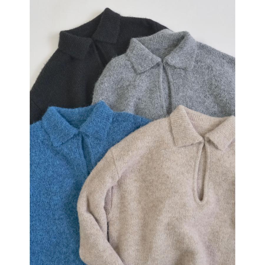 ニット トップス 長袖 レディース 4色 M/L プルオーバー 起毛 カラーニット 2WAY ホック付き 体型カバー ヒップカバー 秋冬 | Re:EDIT | 08