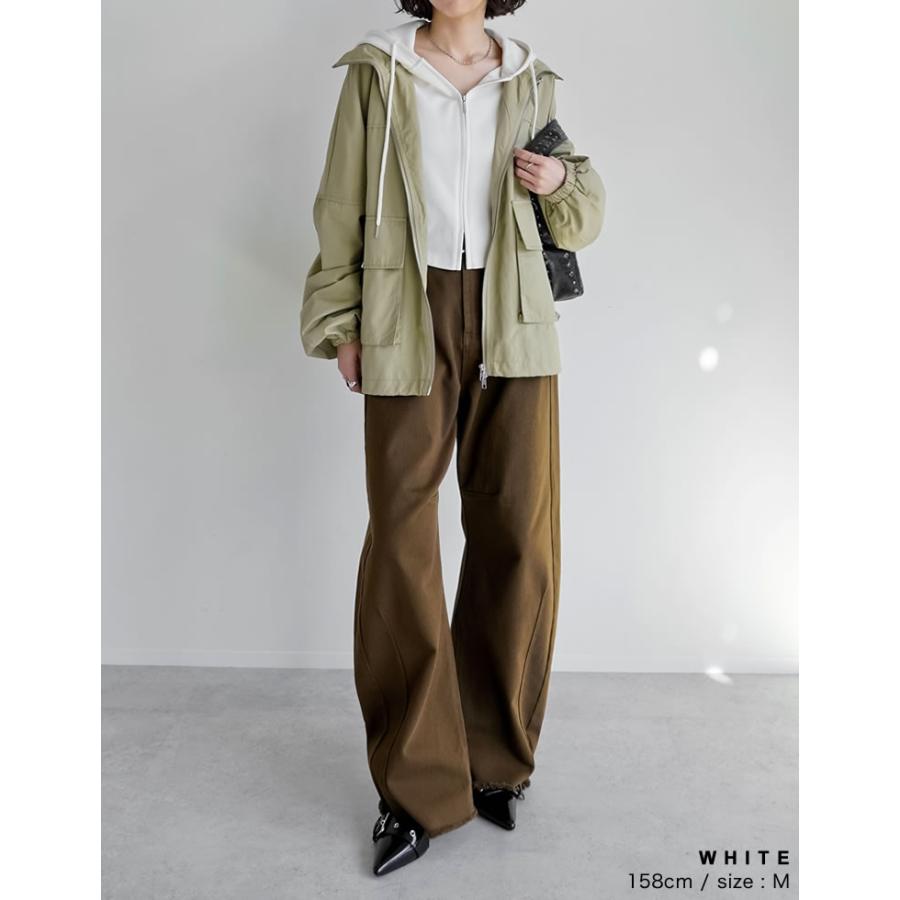 引越し叩き売り！V12 レディース ダンボールパーカーベスト Re:EDIT パーカー トップス レディース フード付き ダンボール