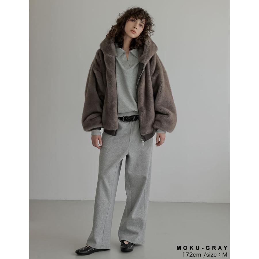 パンツ カーブパンツ ワイドパンツ レディース 2色 低身長 高身長 スウェットパンツ ダンボール 2WAY 洗える 2025秋冬 | Re:EDIT | 12