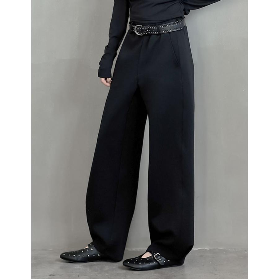 パンツ カーブパンツ ワイドパンツ レディース 2色 低身長 高身長 スウェットパンツ ダンボール 2WAY 洗える 2025秋冬 | Re:EDIT | 03