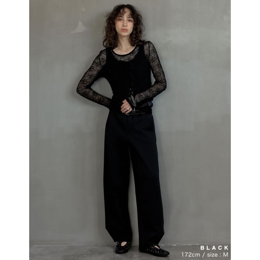 パンツ カーブパンツ ワイドパンツ レディース 2色 低身長 高身長 スウェットパンツ ダンボール 2WAY 洗える 2025秋冬 | Re:EDIT | 06