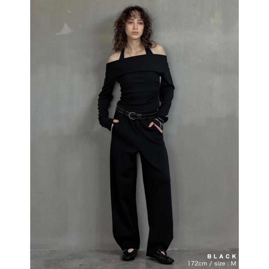 パンツ カーブパンツ ワイドパンツ レディース 2色 低身長 高身長 スウェットパンツ ダンボール 2WAY 洗える 2025秋冬 | Re:EDIT | 08