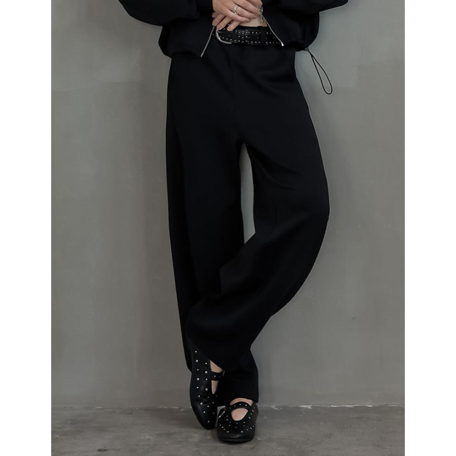 パンツ カーブパンツ ワイドパンツ レディース 2色 低身長 高身長 スウェットパンツ ダンボール 2WAY 洗える 2025秋冬 | Re:EDIT | 09