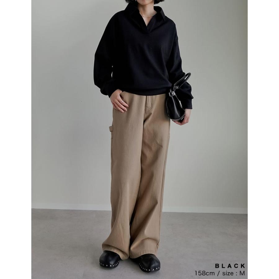 トップス パーカー 長袖 レディース 3色 プルオーバー スキッパー ダンボール スウェット シワになりにくい 洗える 2025秋冬 | Re:EDIT | 08