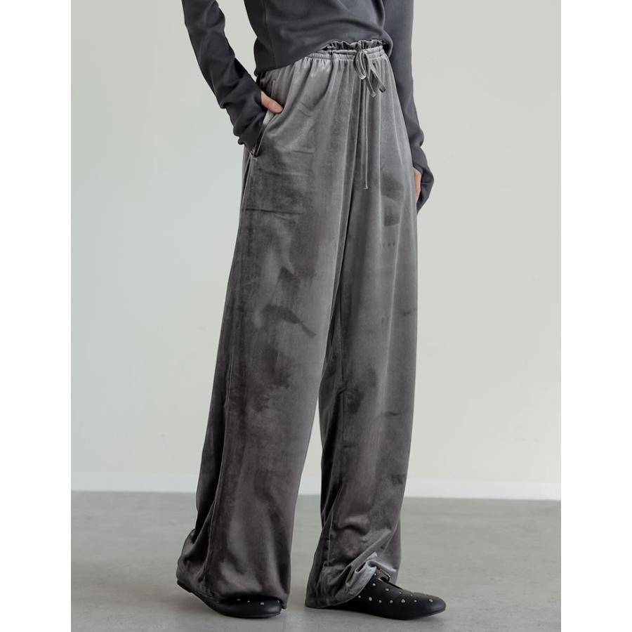 Re:EDIT（リエディ） パンツ フルレングス ベロア レディース 4色 4