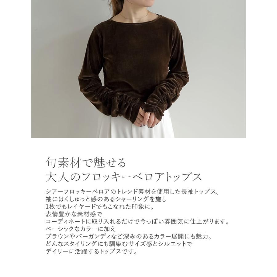 Re:EDIT（リエディ） トップス ベロア 長袖 レディース 4色 M/L シアー