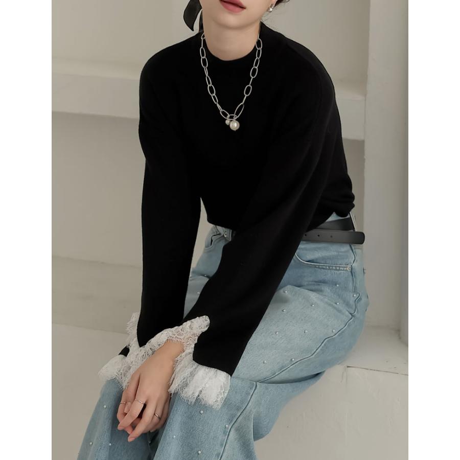 MEISM（ミズム） トップス ニット 長袖 レディース 3色 M/L レース