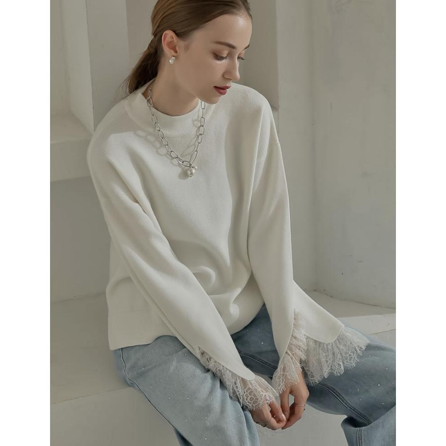 MEISM（ミズム） トップス ニット 長袖 レディース 3色 M/L レース 