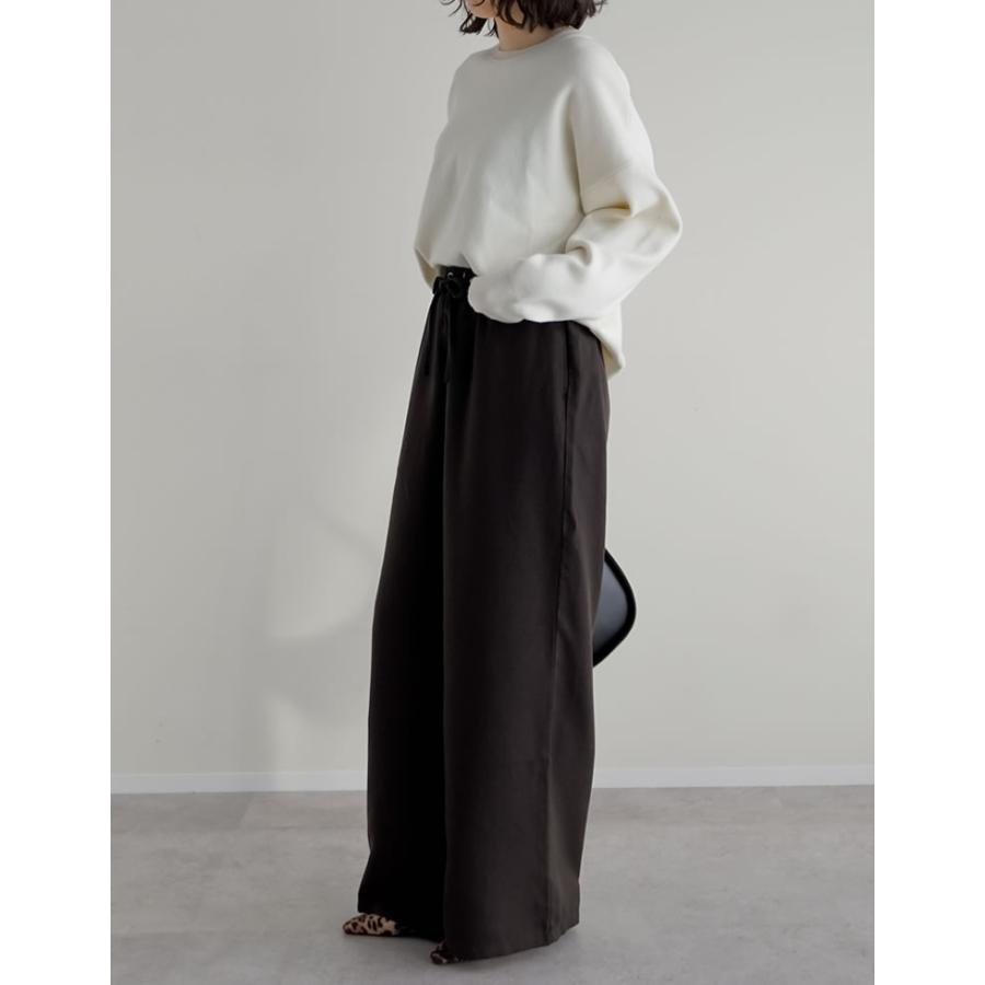 パンツ ワイド レディース 3色 低身長 高身長 ルーズ ヘリンボーン セットアップ対応 アンチピリング 微起毛 秋冬 | Re:EDIT | 18