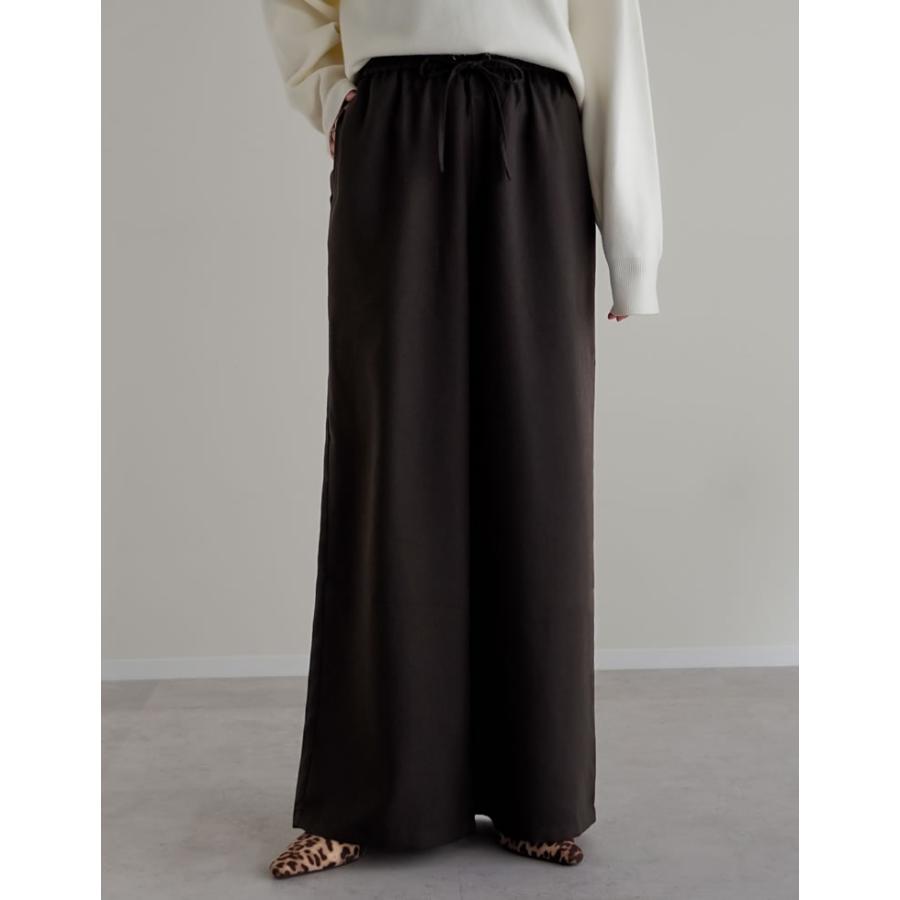 パンツ ワイド レディース 3色 低身長 高身長 ルーズ ヘリンボーン セットアップ対応 アンチピリング 微起毛 秋冬 | Re:EDIT | 07