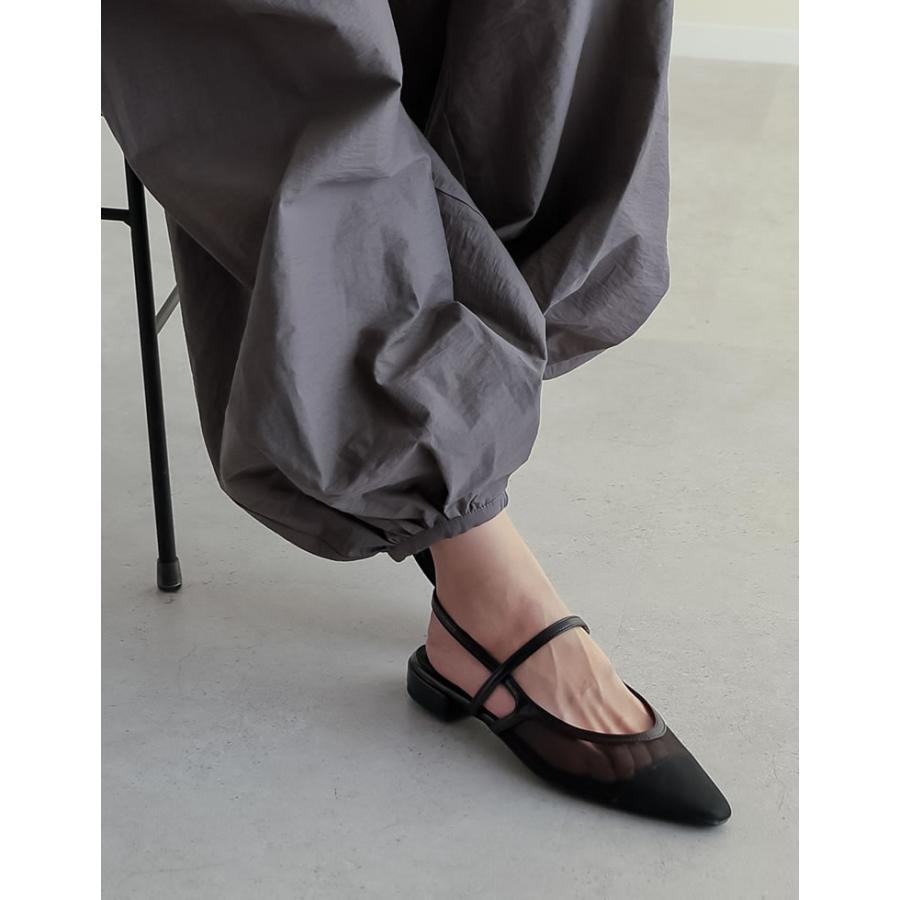 サンダル パンプス ローヒール レディース 2色 S〜LL ストラップ シアー フラット メッシュ ミュール ポインテッドトゥ  春夏 | Re:EDIT | 14