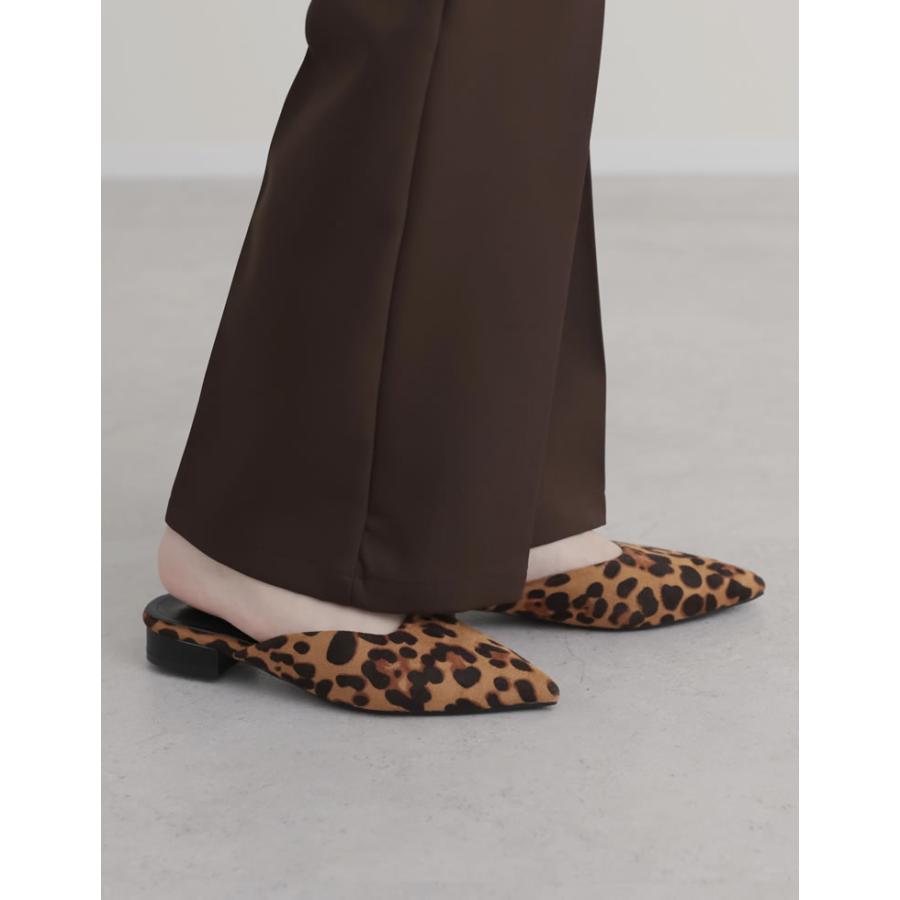 ミュール パンプス ヒール2cm レディース ブラック レオパード S/M/L/LL シューズ 靴 ポインテッドトゥ 秋冬 | Re:EDIT | 04
