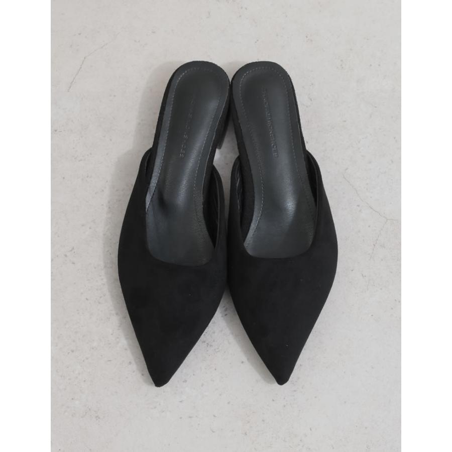 ミュール パンプス ヒール2cm レディース ブラック レオパード S/M/L/LL シューズ 靴 ポインテッドトゥ 秋冬 | Re:EDIT | 05