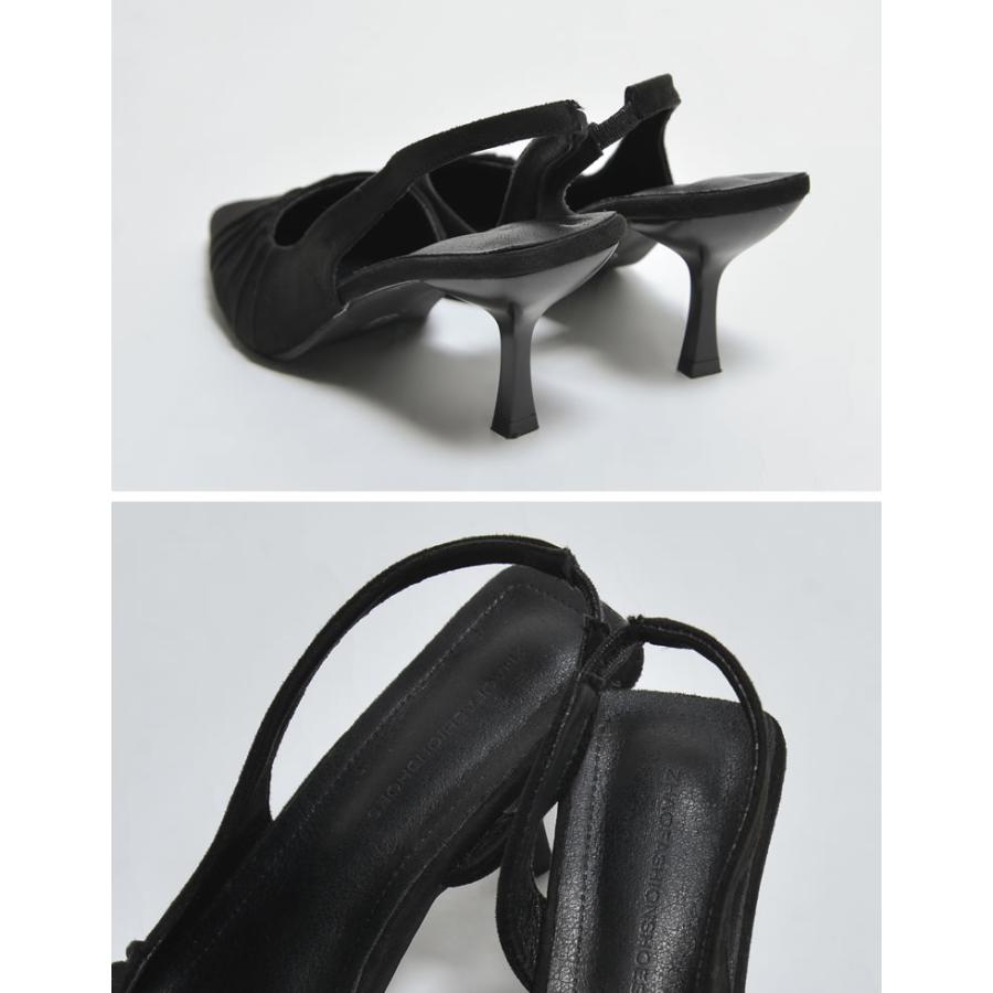 ミュール パンプス ヒール6cm レディース S/M/L/LL ブラック シューズ 靴 ン 起毛 オケージョン セレモニー フォーマル 秋冬 | Re:EDIT | 09