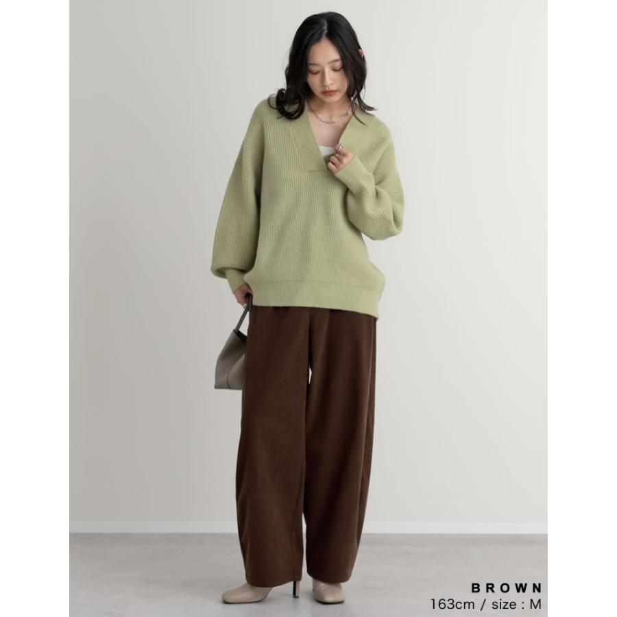 【新品】ETRO デザイン コーデュロイ リブパンツ 50 Lサイズ Re:EDIT（リエディ） パンツ バレルレッグ カーブパンツ レディース 4