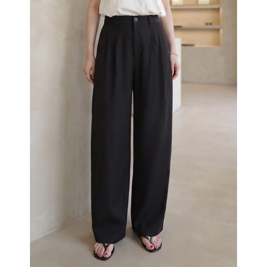 パンツ レディース カーブパンツ 低身長 高身長 ワイドパンツ スラックス バレルレッグ ポケットあり ウエストバッグゴム 体型カバー 春夏 | Re:EDIT | 19