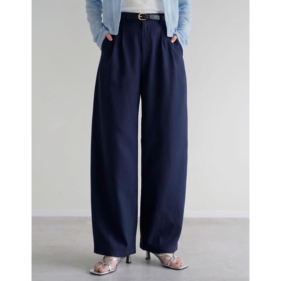 パンツ レディース カーブパンツ 低身長 高身長 ワイドパンツ スラックス バレルレッグ ポケットあり ウエストバッグゴム 体型カバー 春夏 | Re:EDIT | 10