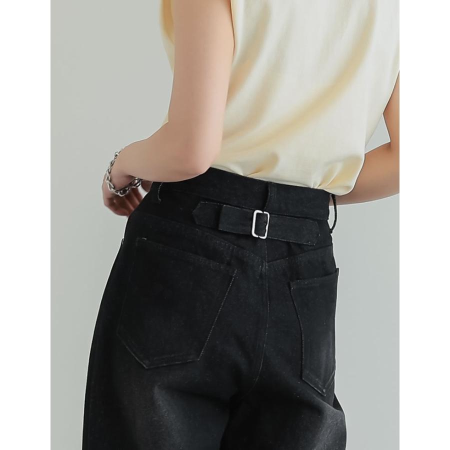 ワイドパンツ レディース パンツ デニム ワイド 低身長・高身長対応 バックル ジーンズ ジーパン ポケットあり 春夏 | Re:EDIT | 16