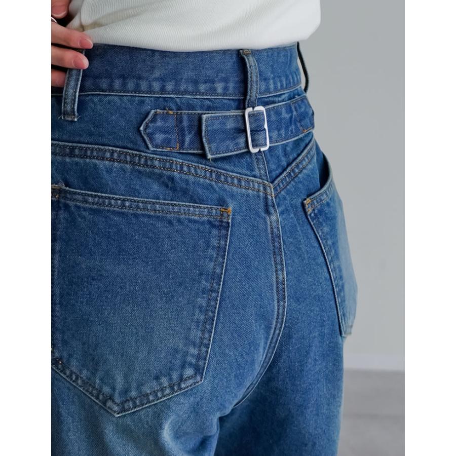 ワイドパンツ レディース パンツ デニム ワイド 低身長・高身長対応 バックル ジーンズ ジーパン ポケットあり 春夏 | Re:EDIT | 19