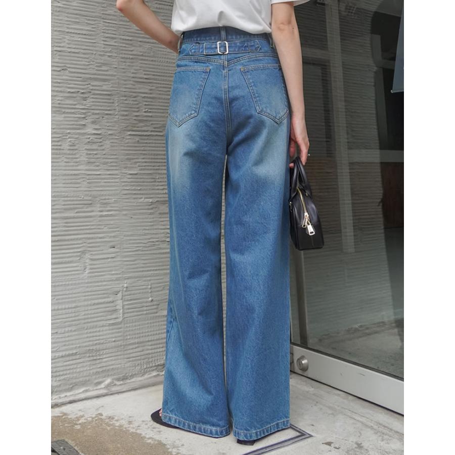 ワイドパンツ レディース パンツ デニム ワイド 低身長・高身長対応 バックル ジーンズ ジーパン ポケットあり 春夏 | Re:EDIT | 07