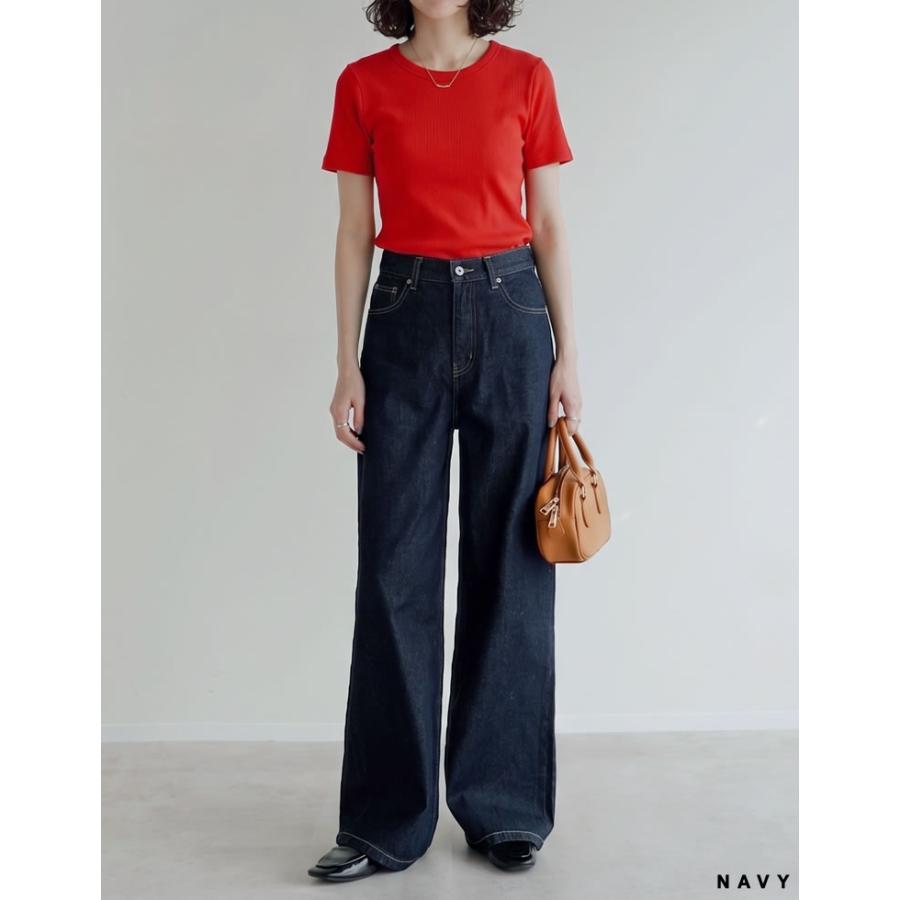 ワイドパンツ レディース パンツ デニム ワイド 低身長・高身長対応 バックル ジーンズ ジーパン ポケットあり 春夏 | Re:EDIT | 11