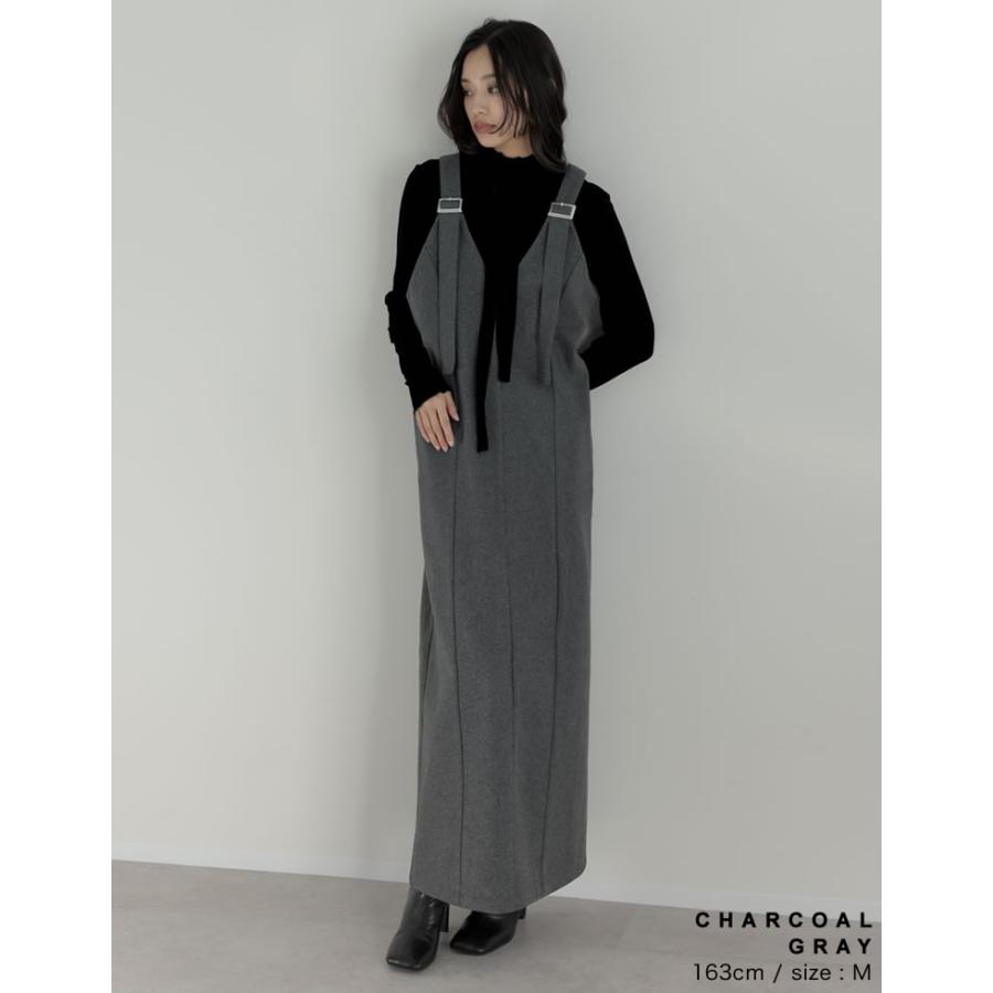 ジャンスカ ワンピース レディース 3色 低身長 高身長 ジャンパースカート 圧縮ウール 洗える 秋冬 | Re:EDIT | 14