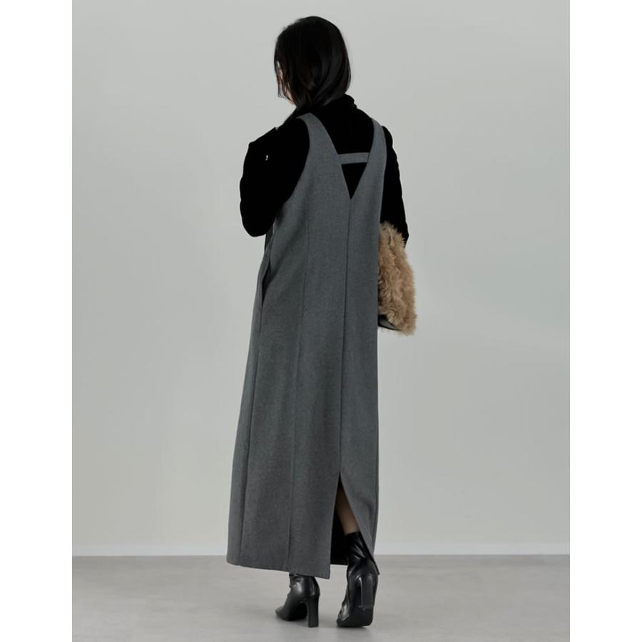 ジャンスカ ワンピース レディース 3色 低身長 高身長 ジャンパースカート 圧縮ウール 洗える 秋冬 | Re:EDIT | 15