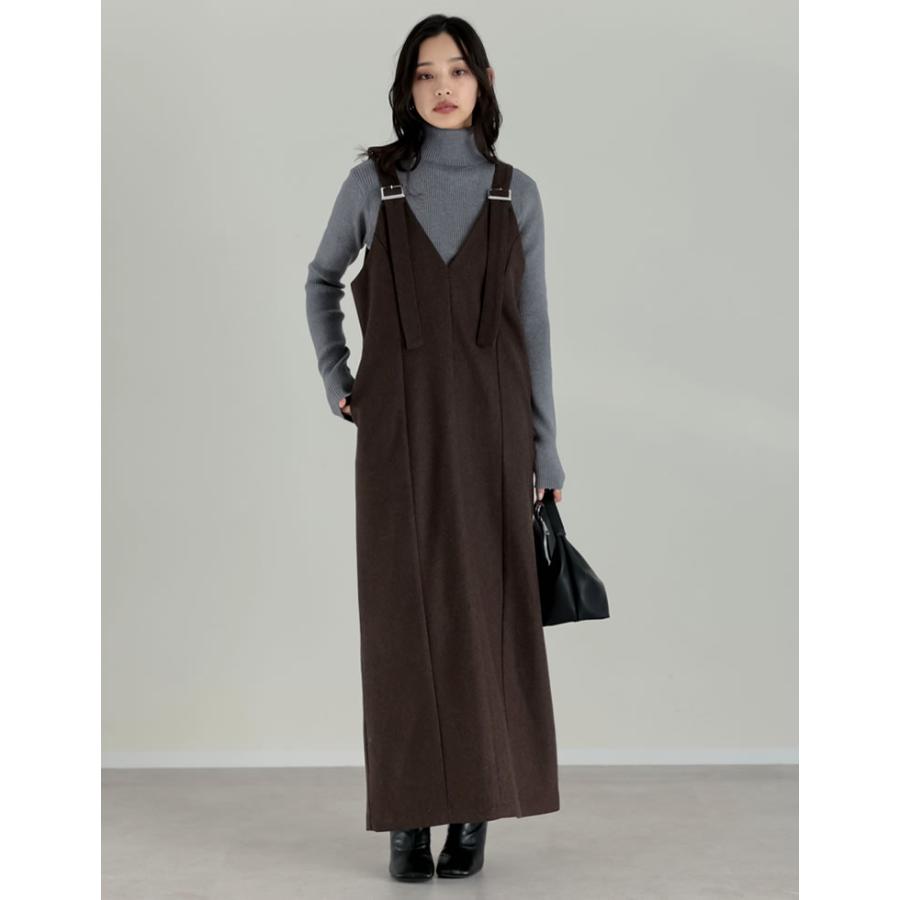 ジャンスカ ワンピース レディース 3色 低身長 高身長 ジャンパースカート 圧縮ウール 洗える 秋冬 | Re:EDIT | 17