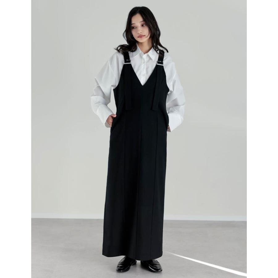 ジャンスカ ワンピース レディース 3色 低身長 高身長 ジャンパースカート 圧縮ウール 洗える 秋冬 | Re:EDIT | 05