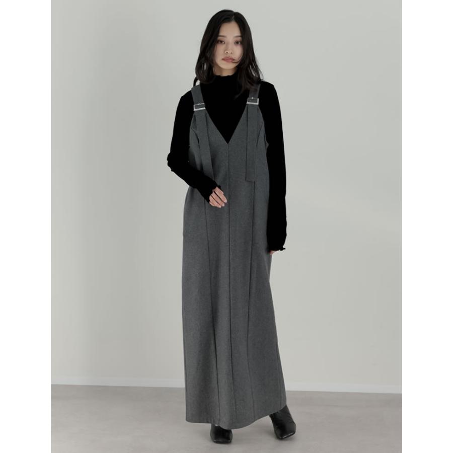 ジャンスカ ワンピース レディース 3色 低身長 高身長 ジャンパースカート 圧縮ウール 洗える 秋冬 | Re:EDIT | 06