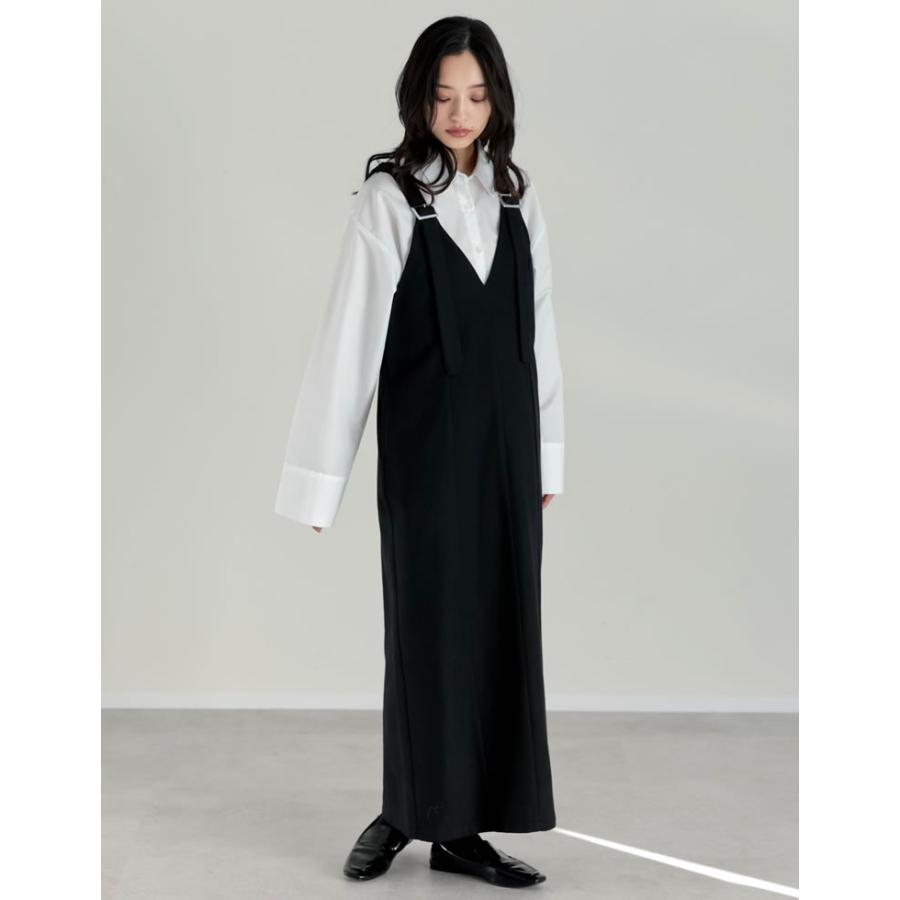 ジャンスカ ワンピース レディース 3色 低身長 高身長 ジャンパースカート 圧縮ウール 洗える 秋冬 | Re:EDIT | 12