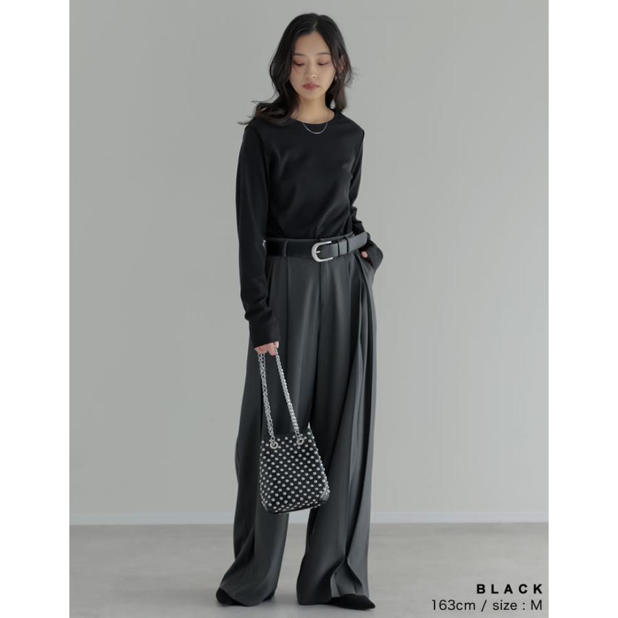 裏起毛 トップス レディース 6色 M/L/XL 長袖 防寒 インナー あったかインナー シャツ カットソー 前後2WAY 秋冬 | Re:EDIT | 19