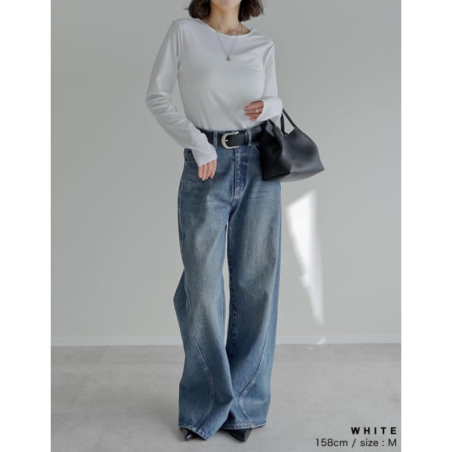 裏起毛 トップス レディース 6色 M/L/XL 長袖 防寒 インナー あったかインナー シャツ カットソー 前後2WAY 秋冬 | Re:EDIT | 21