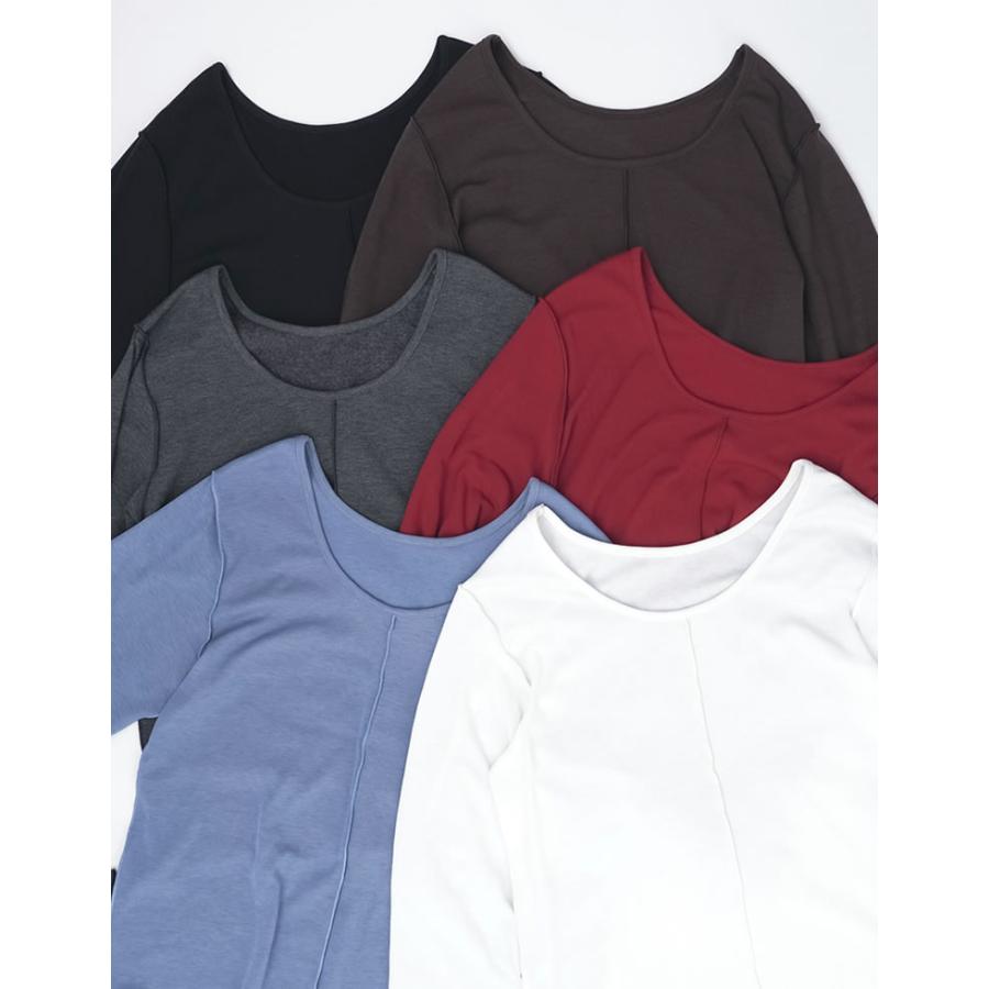 裏起毛 トップス レディース 6色 M/L/XL 長袖 防寒 インナー あったかインナー シャツ カットソー 前後2WAY 秋冬 | Re:EDIT | 07