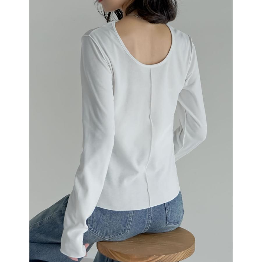 裏起毛 トップス レディース 6色 M/L/XL 長袖 防寒 インナー あったかインナー シャツ カットソー 前後2WAY 秋冬 | Re:EDIT | 10