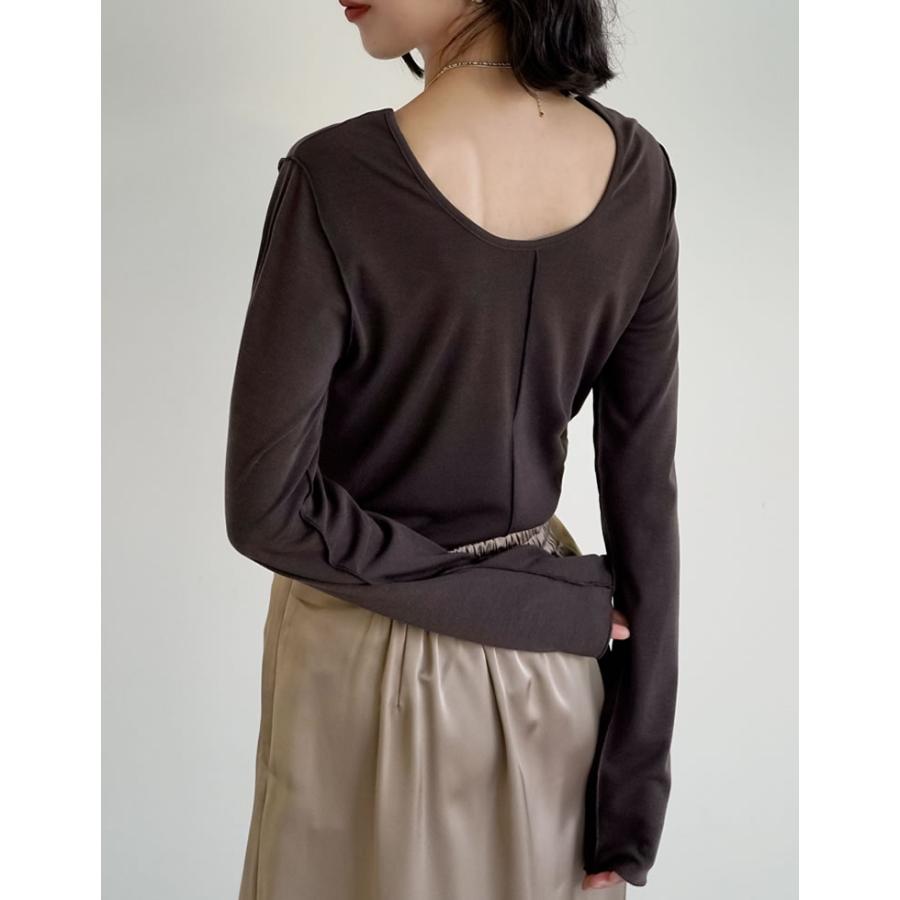 裏起毛 トップス レディース 6色 M/L/XL 長袖 防寒 インナー あったかインナー シャツ カットソー 前後2WAY 秋冬 | Re:EDIT | 11