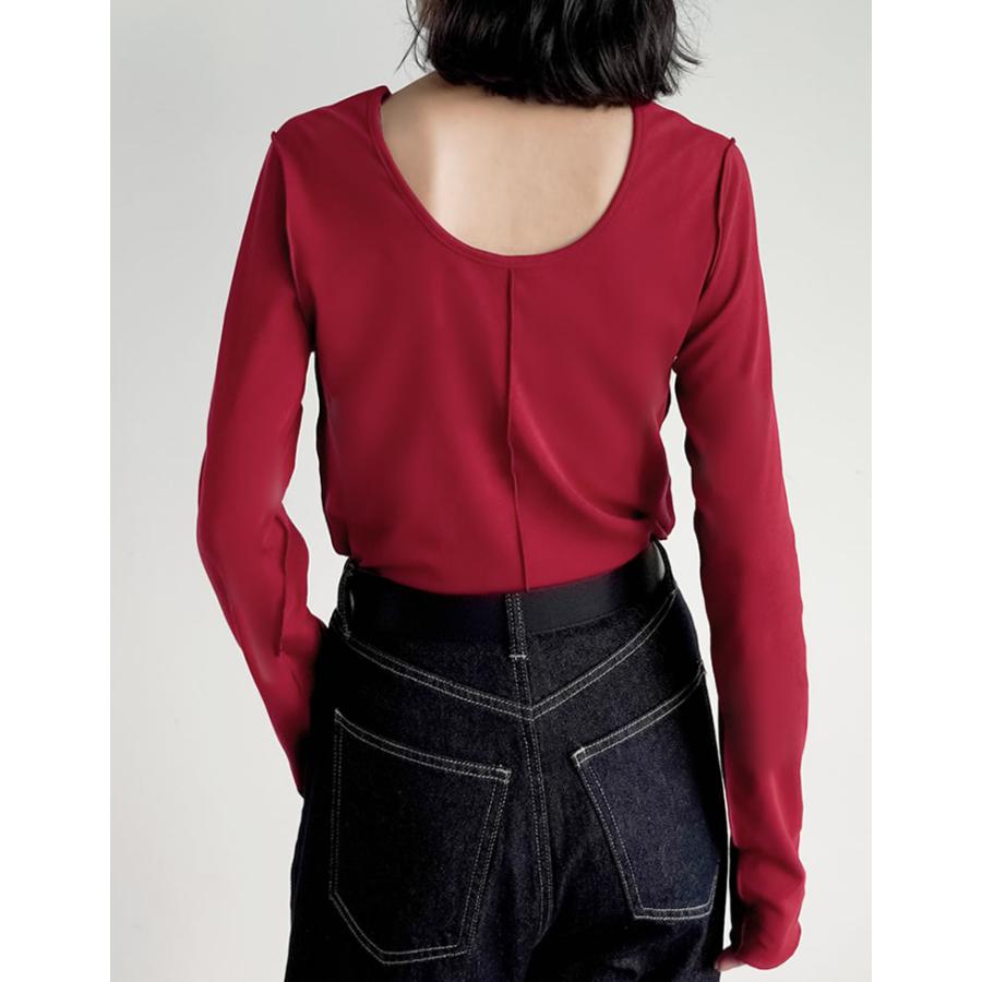 裏起毛 トップス レディース 6色 M/L/XL 長袖 防寒 インナー あったかインナー シャツ カットソー 前後2WAY 秋冬 | Re:EDIT | 12