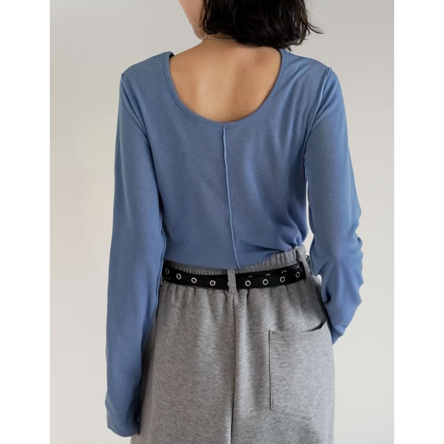 裏起毛 トップス レディース 6色 M/L/XL 長袖 防寒 インナー あったかインナー シャツ カットソー 前後2WAY 秋冬 | Re:EDIT | 13