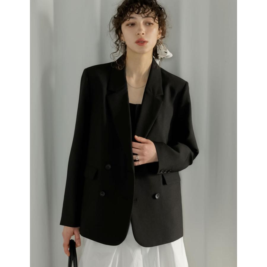 ジャケット アウター レディース 4色 M/L ダブルジャケット テーラード UVカット 手洗い可能 防シワ 接触冷感 裏地付き ポケットあり 春夏 | Re:EDIT | 10