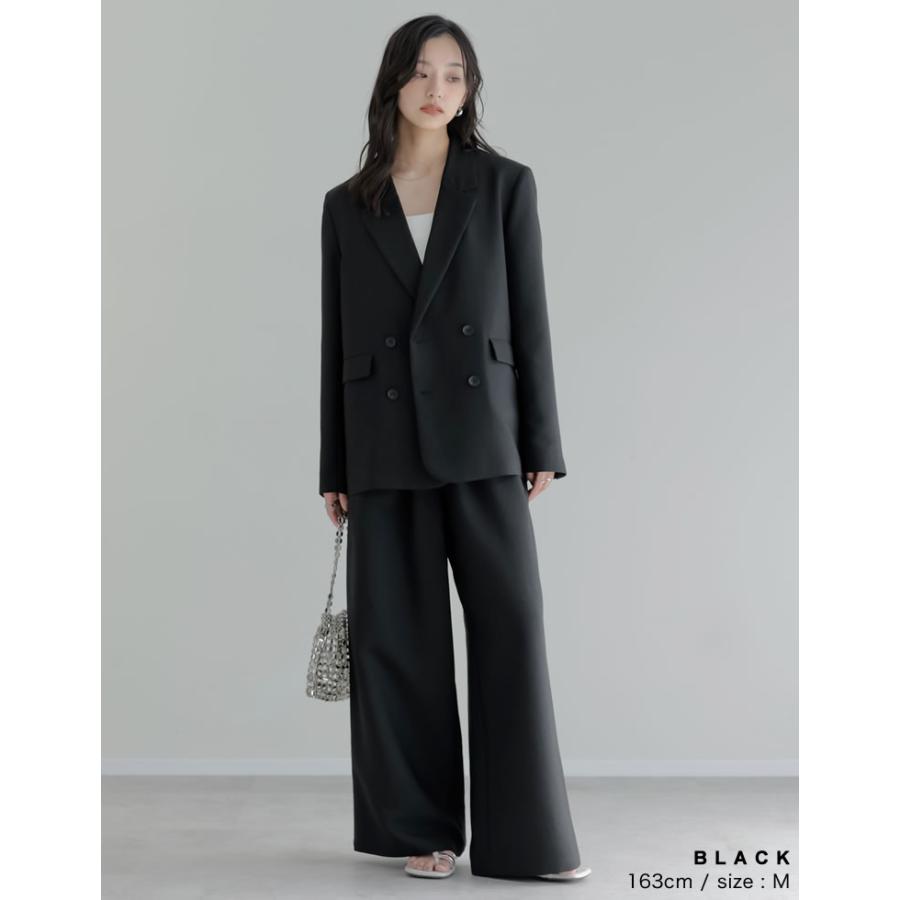 ワイドパンツ レディース 4色 低身長 高身長 パンツ ドロスト セットアップ対応 ウエストゴム ポケットあり ドライタッチ 洗濯機で洗える 春夏 | Re:EDIT | 18