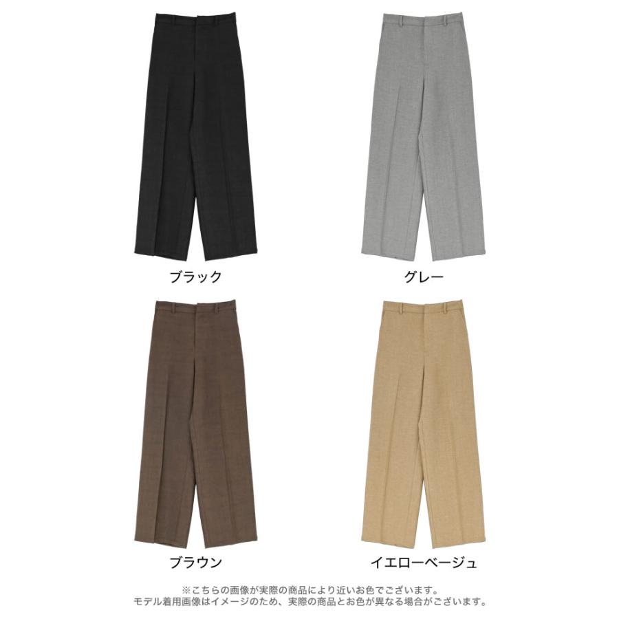パンツ スラックス レディース 4色 低身長 高身長 麻調 ドライタッチ 防シワ 洗濯機で洗える UVカット ウエストバックゴム ポケットあり 春夏 | Re:EDIT | 21