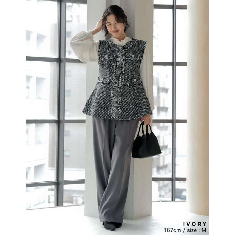 シャツ ブラウス トップス レディース 2色 M/L タックブラウス シアーブラウス ファスナー付き オケージョン セレモニー 春夏 [mb] | Re:EDIT | 13