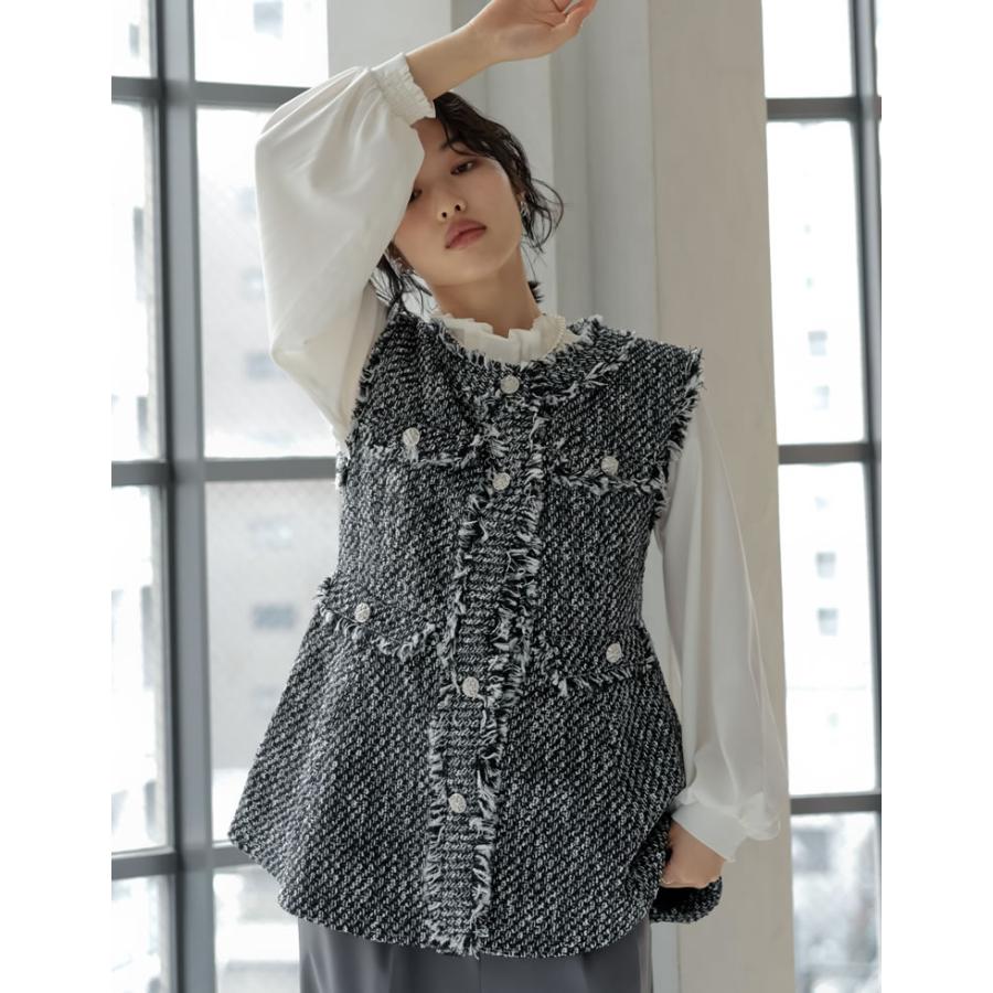 シャツ ブラウス トップス レディース 2色 M/L タックブラウス シアーブラウス ファスナー付き オケージョン セレモニー 春夏 [mb] | Re:EDIT | 14