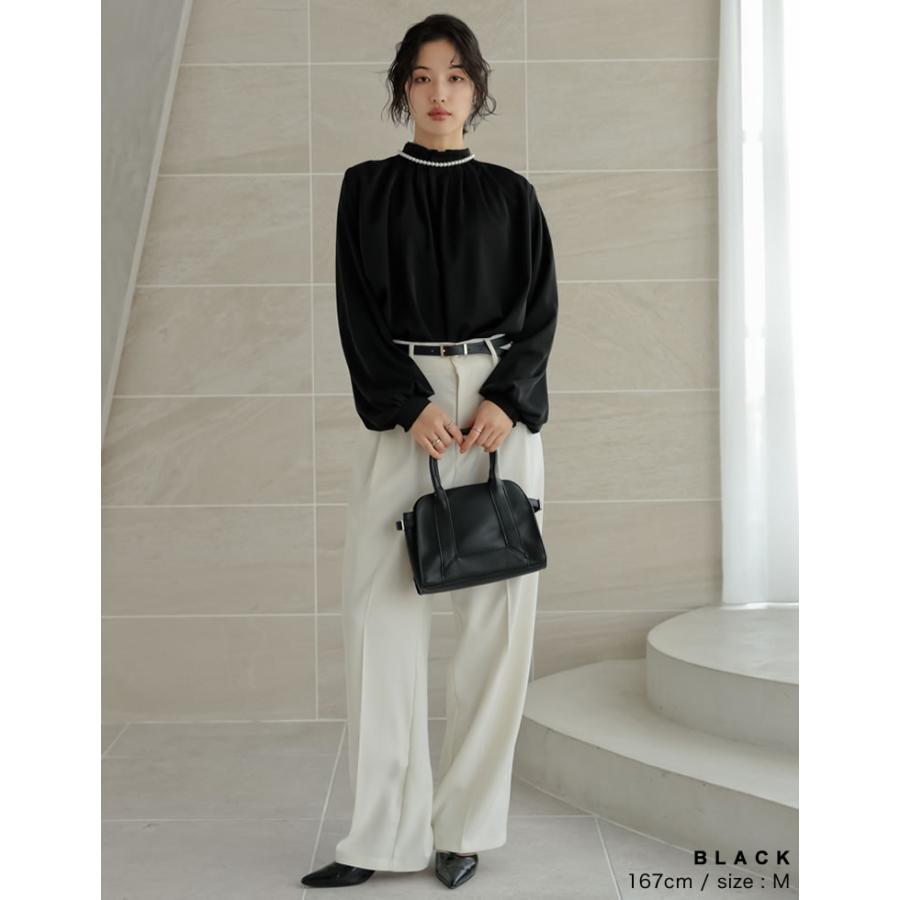 シャツ ブラウス トップス レディース 2色 M/L タックブラウス シアーブラウス ファスナー付き オケージョン セレモニー 春夏 [mb] | Re:EDIT | 15
