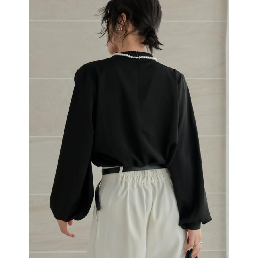 シャツ ブラウス トップス レディース 2色 M/L タックブラウス シアーブラウス ファスナー付き オケージョン セレモニー 春夏 [mb] | Re:EDIT | 16