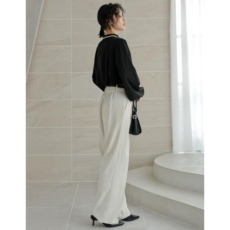 シャツ ブラウス トップス レディース 2色 M/L タックブラウス シアーブラウス ファスナー付き オケージョン セレモニー 春夏 [mb] | Re:EDIT | 17