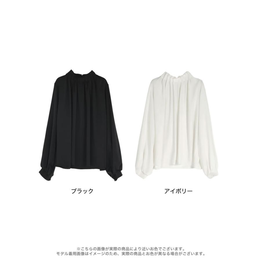 シャツ ブラウス トップス レディース 2色 M/L タックブラウス シアーブラウス ファスナー付き オケージョン セレモニー 春夏 [mb] | Re:EDIT | 19