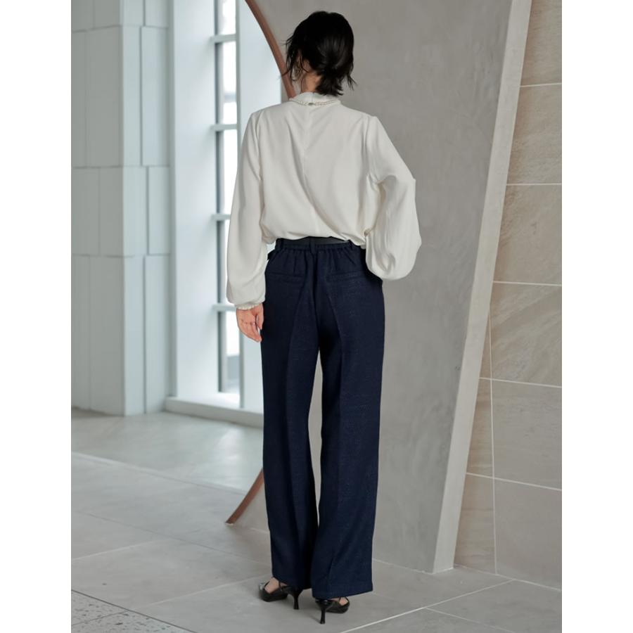 シャツ ブラウス トップス レディース 2色 M/L タックブラウス シアーブラウス ファスナー付き オケージョン セレモニー 春夏 [mb] | Re:EDIT | 08